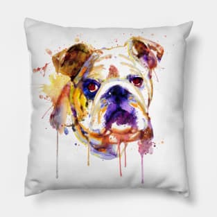 English Bulldog Head Pillow