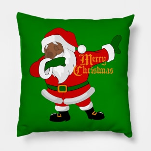 dabbing black santa claus funny christmas Pillow