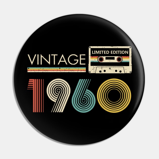 63rd Birthday Vintage 1960 Limited Edition Cassette Tape Pin by Ripke Jesus