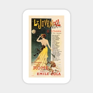 LE JOURNAL Publiera ROME Par Emile Zola by Poster Artist Charles Lucas 1899 Magnet