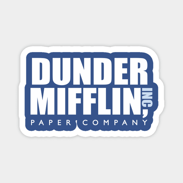 Dunder Miffin Paper Company Blue Magnet by chjannet