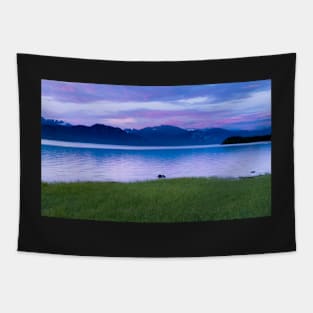 Calm sunset evening landscape of Lake Laberge Yukon YT Canada Tapestry