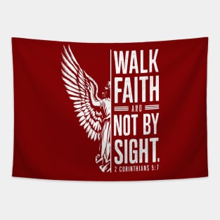 2 Corinthians 5:7 Walk by Faith Not By Sight Angel Design Tapestry