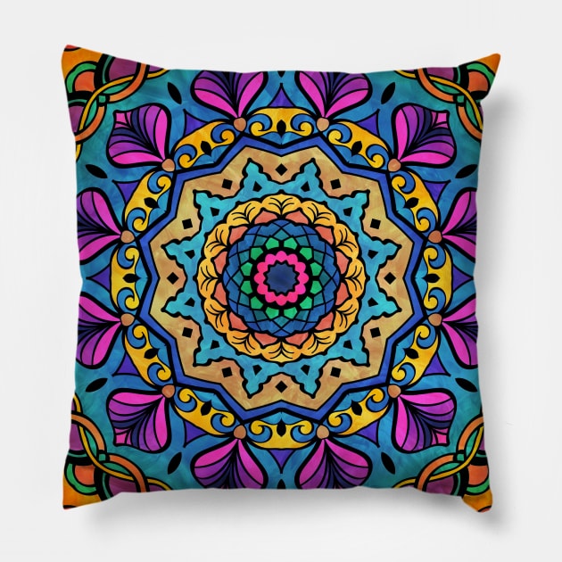 Mandala lotus Pillow by HagalArt