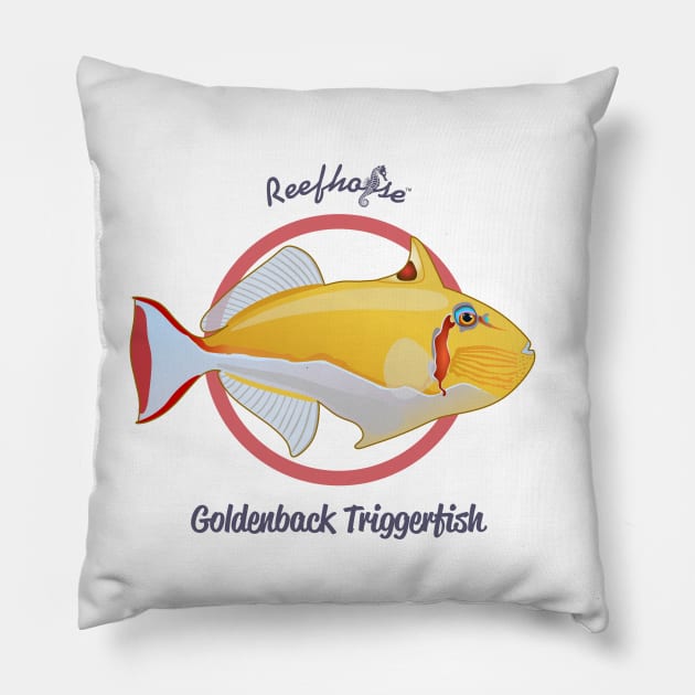 Golden Triggerfish Pillow by Reefhorse