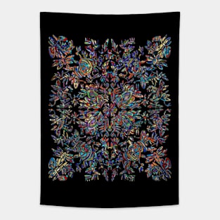 A symmetrical curvy lined design in stained glass coloring Tapestry