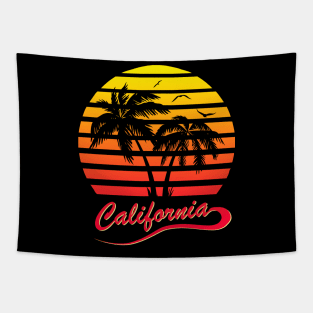 California 80s Sunset Tapestry