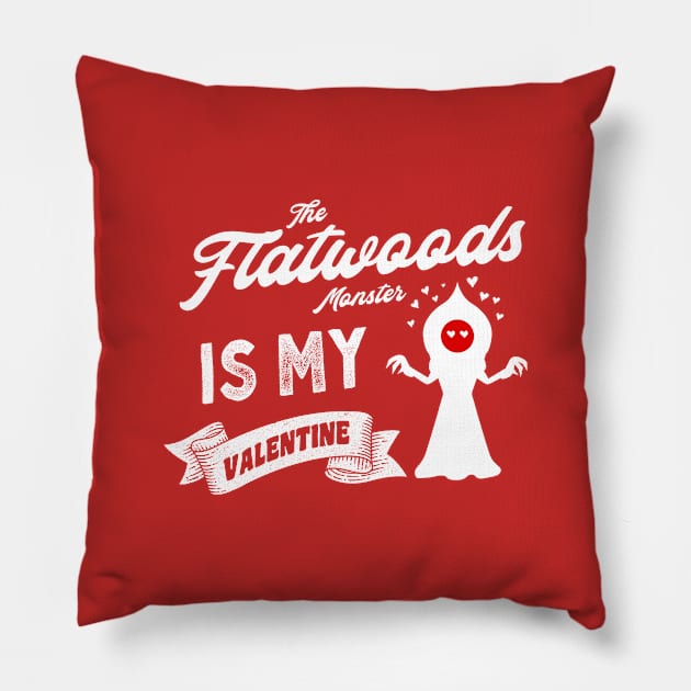 The Flatwoods Monster Is My Valentine Pillow by Strangeology