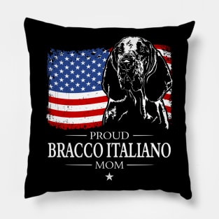 Proud Bracco Italiano Mom American Flag patriotic dog Pillow