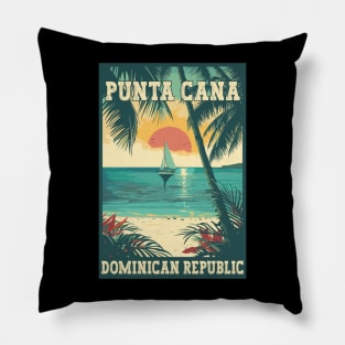 Punta Cana Dominican Republic Tropical Paradise Travel Art Pillow