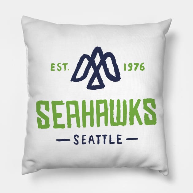 Seattle Seahaaaawks 02 Pillow by Very Simple Graph