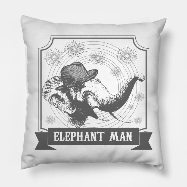 ELEPHANT MAN Pillow by theanomalius_merch