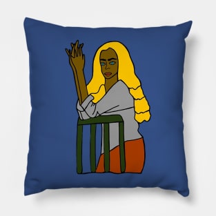 Empowered Woman - Yellow Hair with Stressful Mode Pillow