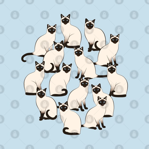 Siamese Cats Group by nadyabasos