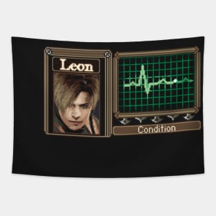 Resident Evil Leon Status Pixel Art Tapestry