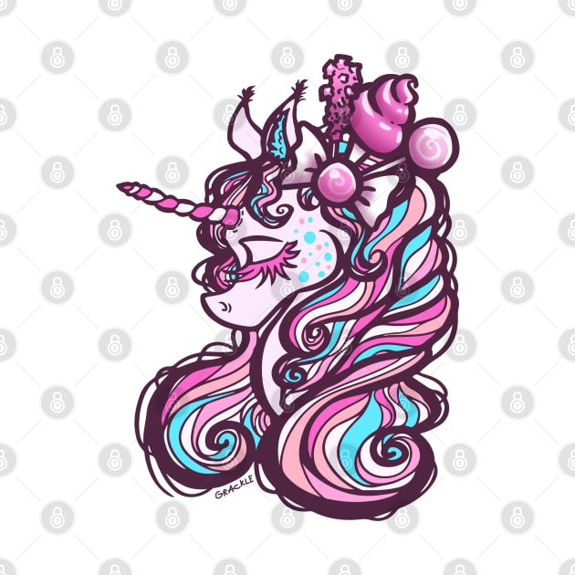 Pink Sugar Rush Unicorn by Jan Grackle