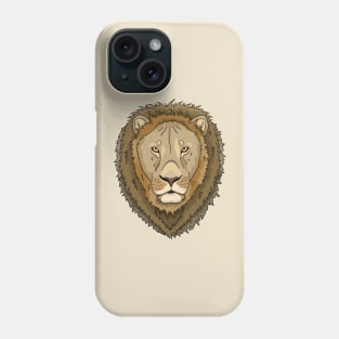 Detailed lion head cartoon artwork Phone Case