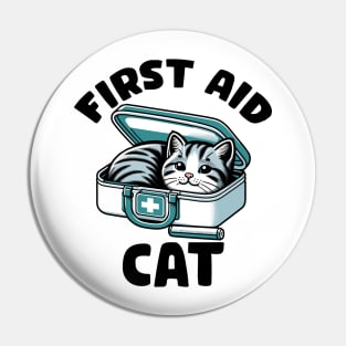 First Aid Cat Pun Nurse Doctor Healthcare Novelty Funny Cat Pin