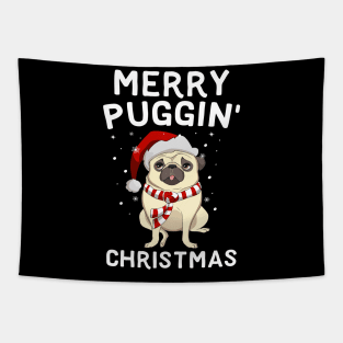 Merry Puggin' Christmas Tapestry