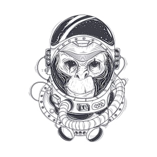 Space Simian - Monkey Astronaut Tattoo Art T-Shirt