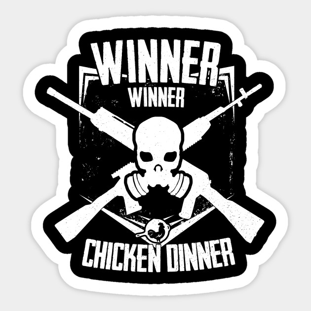 Winner Winner Emblem White Pubg Sticker Teepublic