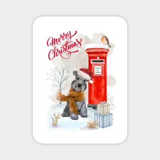 Miniature Schnauzer Merry Christmas Santa Dog Magnet