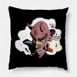 japan mask hannya Pillow