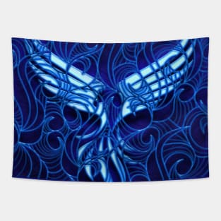 Freedom eagle - 3d design on black Wall Tapestry