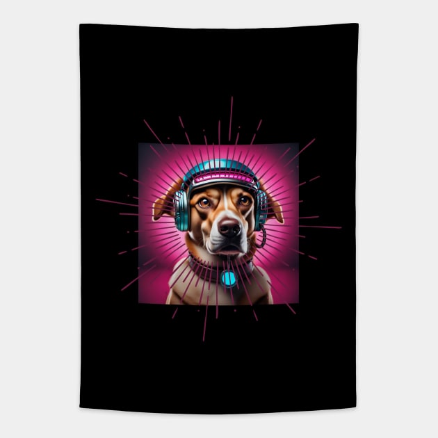 Beautiful futuristic style beige dog Tapestry by Studio468