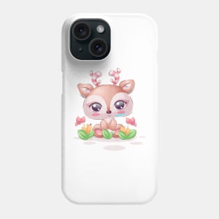 Cute Deer Flower Kawaii Cartoon Animals Phone Case