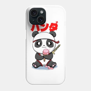 Kawaii Ninja Panda eating ice cream パンダ Phone Case