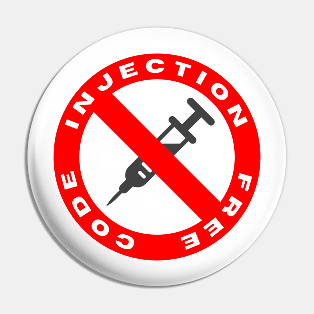 Secure Coding Injection Free Code Badge Pin by FSEstyle