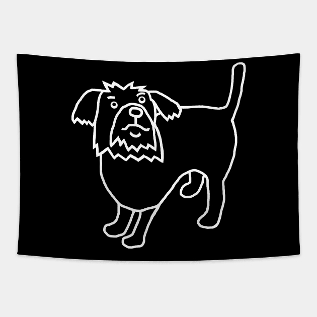 Minimal Ghost Dog Tapestry by ellenhenryart