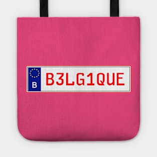 Belgium car license plate (French) Tote