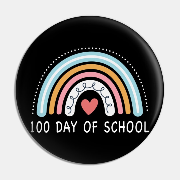 Happy 100th Day Of School Teacher Kids 100 Days Rainbow Pin by ZimBom Designer