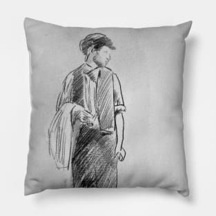 Portrait of a young man from the country Pillow