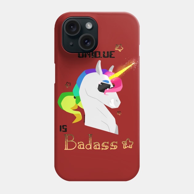 Unique is badass - Unicorn - Gold Phone Case by ValiaCat01