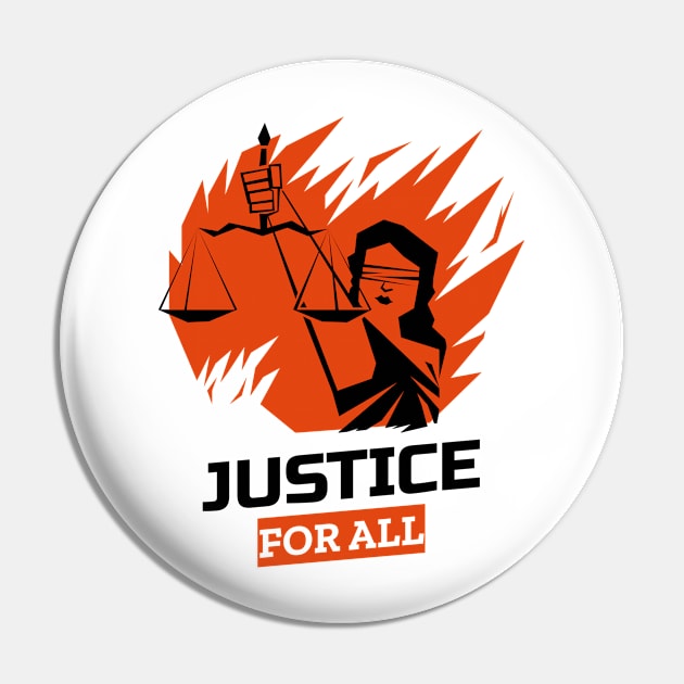 Justice for All Power to the People Pin by Naumovski