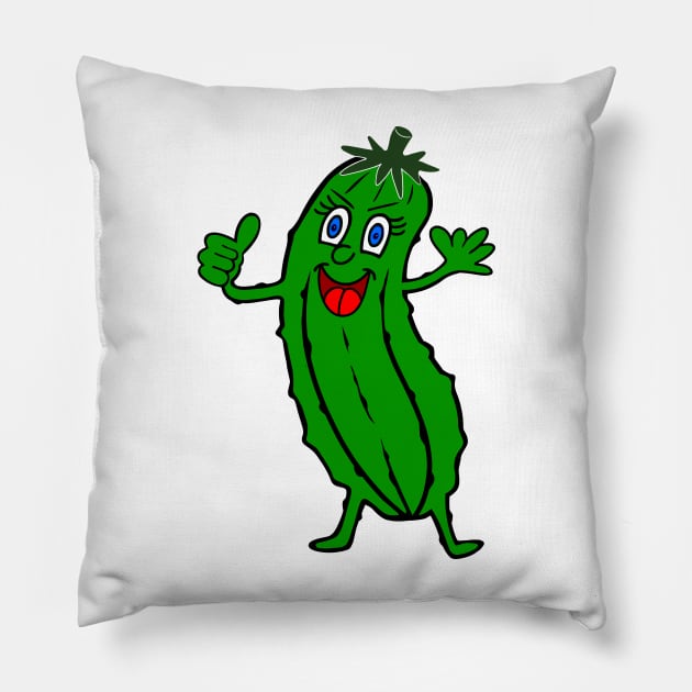 FUNNY Food Dill Pickle Positive Vibes Pillow by SartorisArt1