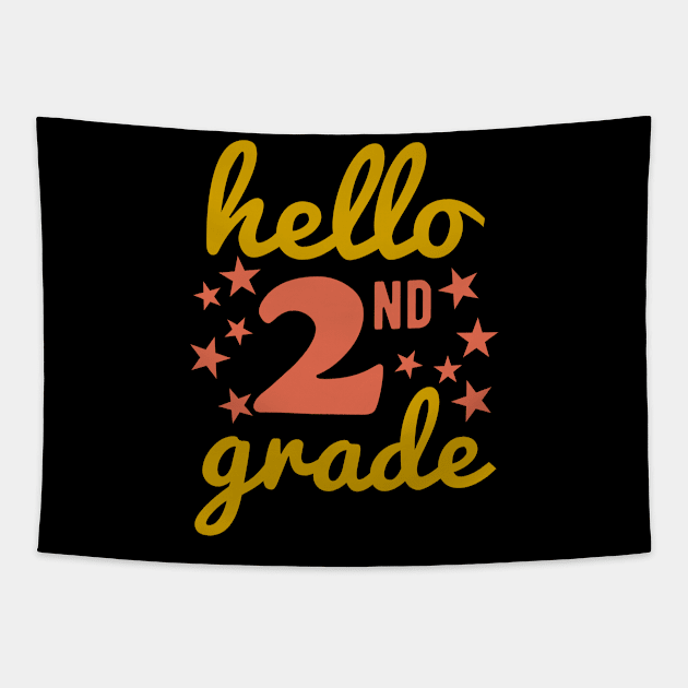 Hello 2nd Grade - Student School Teacher Tapestry by winwinshirt