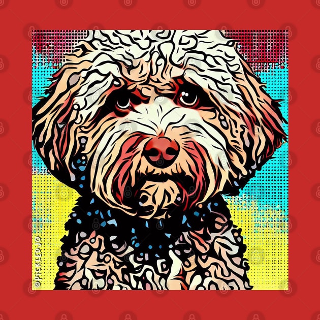 Poodle Cross Pop Art by Sketchy