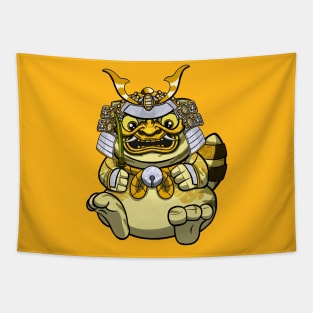 Samurai Cute Fat Cat Tapestry