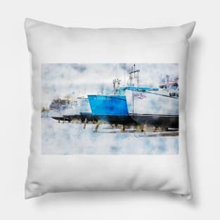 North Rustico Fishing Boats PEI 4 Pillow