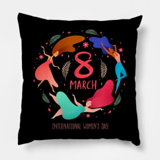 International Womens Day March 8 Pillow