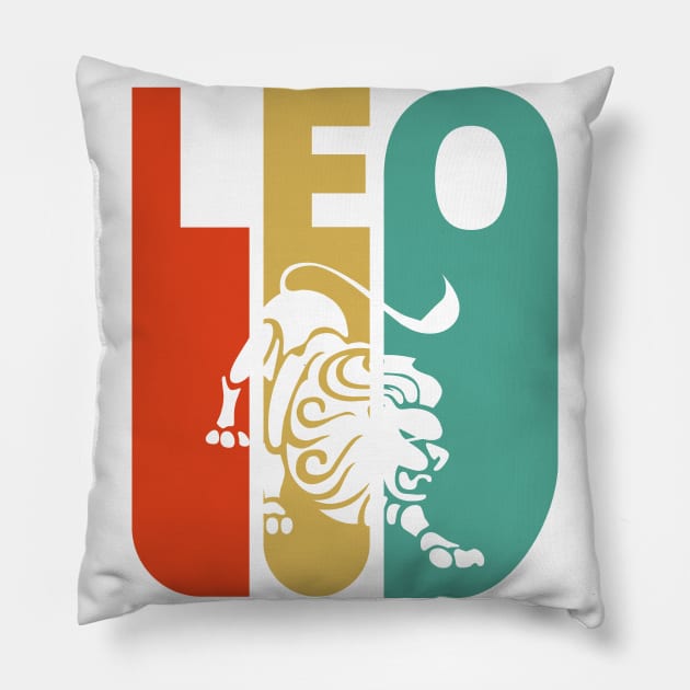 Leo Vintage retro style. Pillow by MadebyTigger