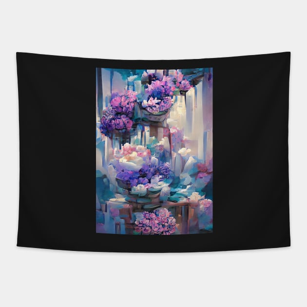 VERY EYECATCHING PINK AND PURPLE AND BLUE FLORAL PRINT Tapestry by sailorsam1805