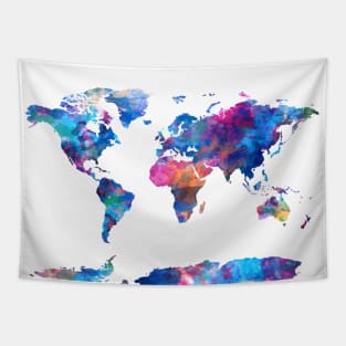 world map watercolor Tapestry