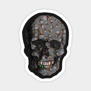 Happy Skulls Random Pattern (Gray) Magnet