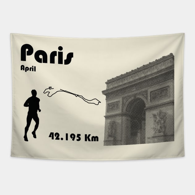 Paris marathon Tapestry by CTinyFactory