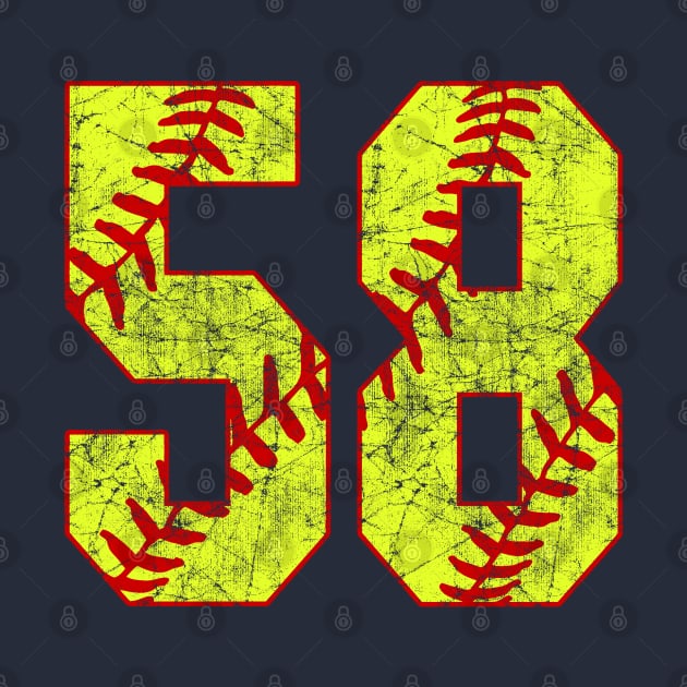 Fastpitch Softball Number 58 #58 Softball Shirt Jersey Uniform Favorite Player Biggest Fan by TeeCreations